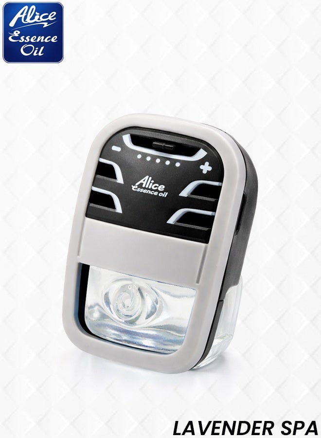 أليس معطر جو للسيارة من أليس إيسنس بزيت اللافندر، معطر هواء للسيارة يوضع على فتحة التهوية، برائحة اللافندر المهدئة تدوم طويلاً ومزيل للروائح الكريهة، موزع عطر للسيارة قابل للتعديل وسهل التركيب، آمن ضد التسرب ومنخفض السمية، علاج عطري - عبوة برائحة اللافندر. - Image 1